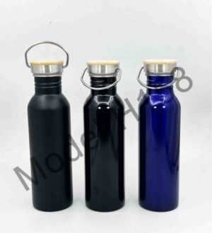 Steel Water Bottle With Wooden LID