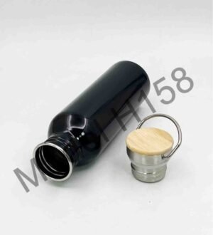 Steel Water Bottle With Wooden LID