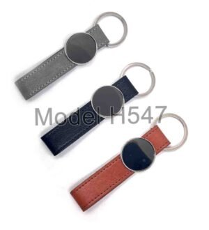 Metal Keychain With PU Belt