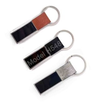 Metal Keychain with PU Strap
