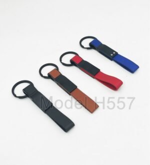 Metal Keychain With PU Belt