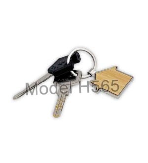Home Shape Wooden Keychain