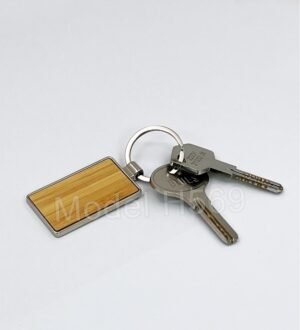 Wooden Metal Keychain