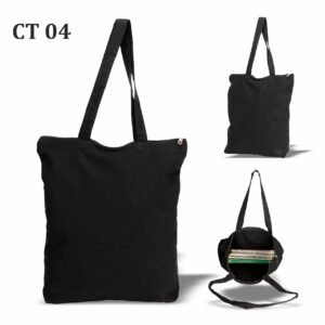 Cotton Tote Bag with Zipper
